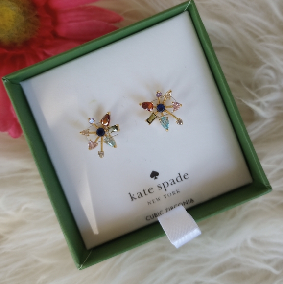 Kate Spade Cubic Zirconia Firework Floral Earrings - Picture 2 of 9